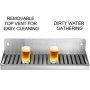 Wall Mount Drip Tray Beer Drip Tray 16'' Stainless Steel Tall Backsplash 2 Holes