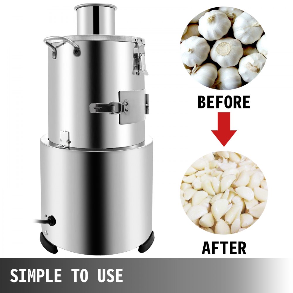 VEVOR 110V Whole Garlic Peeling Machine Electric 25KG/H 200W Automatic Stainless Steel Time and Labor Saving for Household and Commercial Use Restaurants Barbecue Shops Canteen Hotels