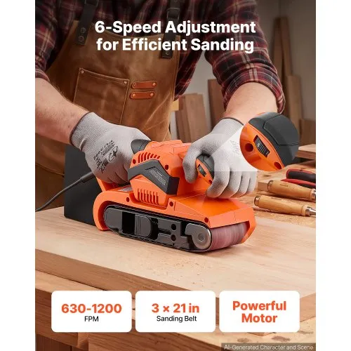 Lintlihvija 750 W, 76x533 mm, 6 kiirust — pilt 2