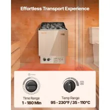 VEVOR Sauna Heater, 4.5KW 240V Electric Sauna Stove, Dry Steam Bath Saunas Stove with Pre-Drilled Bracket, Fit 105 to 210 CU.FT Saunas Rooms, Steam Bath Stoves for Home, Commercial, Leisure Venues