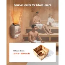 VEVOR Sauna Heater, 9KW 240V Electric Sauna Stove, Dry Steam Bath Saunas Stove with Pre-Drilled Bracket, Fit 317.8 to 459 CU.FT Saunas Rooms, Steam Bath Stoves for Home, Commercial, Leisure Venues