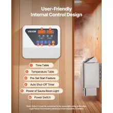 VEVOR Sauna Heater, 9KW 240V Electric Sauna Stove, Dry Steam Bath Saunas Stove with Pre-Drilled Bracket, Fit 317.8 to 459 CU.FT Saunas Rooms, Steam Bath Stoves for Home, Commercial, Leisure Venues