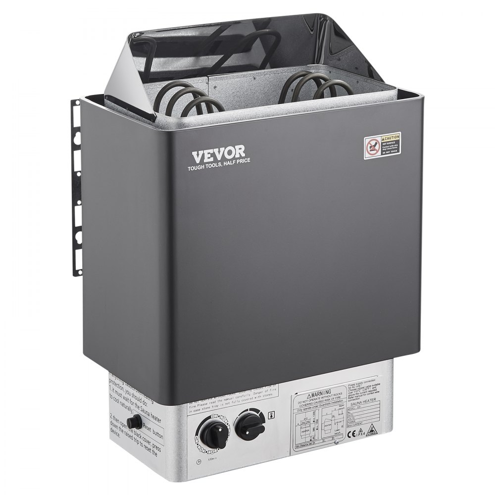 VEVOR Sauna Heater, 3KW 220V Electric Sauna Stove, Steam Bath Sauna Heater with Built-In Controls, 3h Timer and Adjustable Temp for Max. 70-141 Cubic Feet, Home Hotel Spa Shower Use