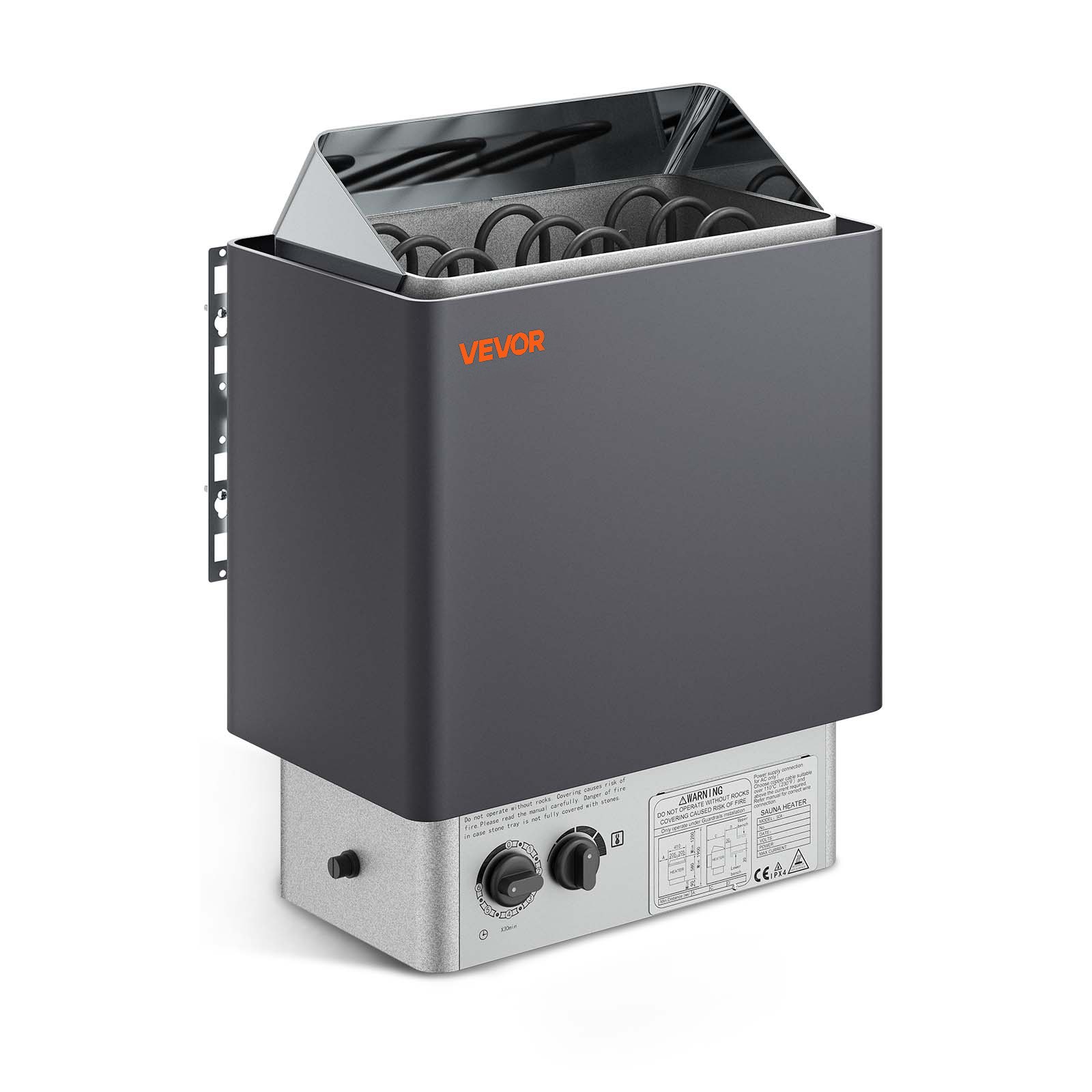 VEVOR Sauna Heater, 4.5KW 220V Electric Sauna Stove, Steam Bath Sauna Heater with Built-In Controls, 3h Timer and Adjustable Temp for Max. 105-210 Cubic Feet, Home Hotel Spa Shower Use