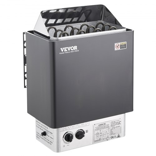 VEVOR Sauna Heater, 6KW 220V Electric Sauna Stove, Steam Bath Sauna Heater with Built-In Controls, 3h Timer and Adjustable Temp for Max. 176-318 Cubic Feet, Home Hotel Spa Shower Use