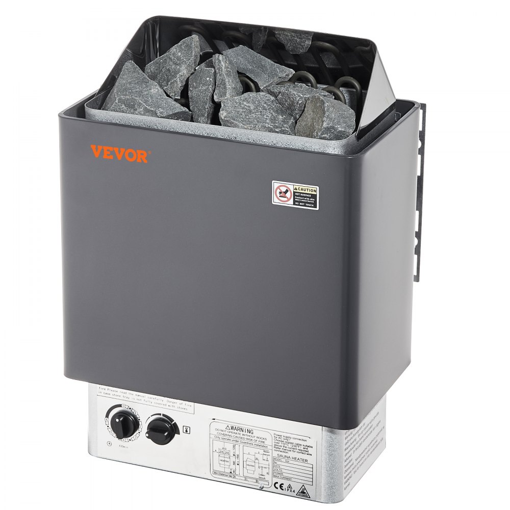 VEVOR Sauna Heater, 8KW Electric Sauna Stove, 400V 3N Portable Indoor/Outdoor Sauna Heater with 3h Timer, Built-In Controls for 8-12 m³ Home, Commercial Hotel Spa Shower Use, Max 110℃