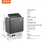 VEVOR Sauna Heater, 8KW Electric Sauna Stove, 400V 3N Portable Indoor/Outdoor Sauna Heater with 3h Timer, Built-In Controls for 8-12 m³ Home, Commercial Hotel Spa Shower Use, Max 110℃