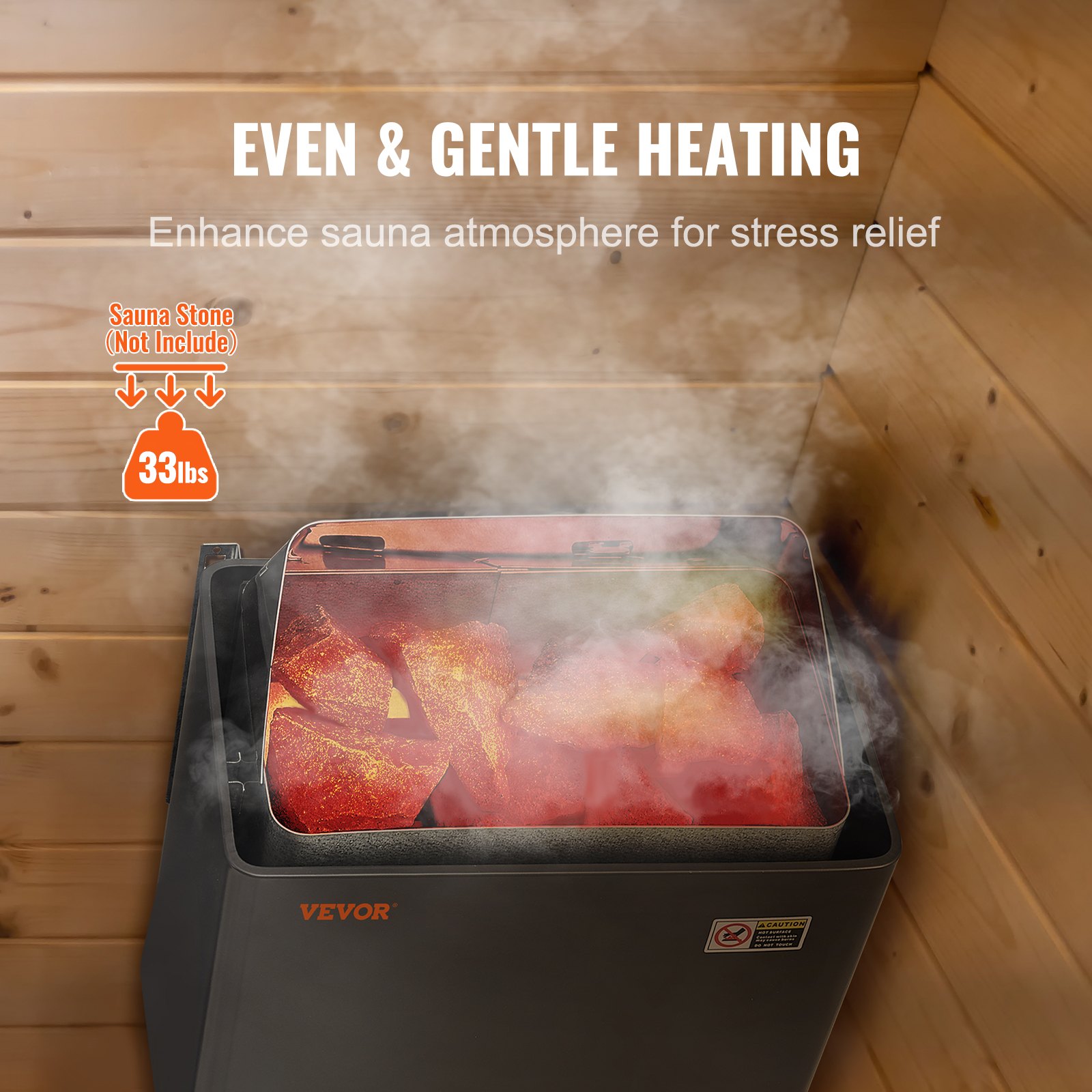 VEVOR Sauna Heater, 8KW Electric Sauna Stove, 400V 3N Portable Indoor/Outdoor Sauna Heater with 3h Timer, Built-In Controls for 8-12 m³ Home, Commercial Hotel Spa Shower Use, Max 110℃