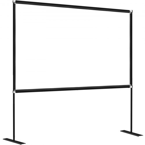 VEVOR Outdoor Movie Screen w/ Stand, 100" Portable Movie Screen, 16:9 HD Wide Angle Outdoor Projector Screen, Front & Rear Projection, w/ Storage Bag & Stand for Office Home Theater Outdoor Indoor Use