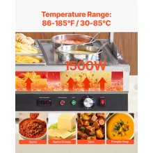 Commercial Soup Warmer Soup Station with Cover 2-Pot & 6-Pan Soup Kettle
