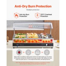 Commercial Soup Warmer Soup Station with Cover 2-Pot & 6-Pan Soup Kettle