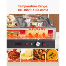 Commercial Soup Warmer Soup Station with Cover 2-Pot & 4-Pan Soup Kettle