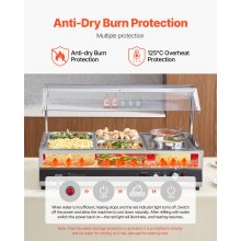 Commercial Soup Warmer Soup Station with Cover 2-Pot & 4-Pan Soup Kettle