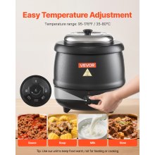 Commercial Soup Warmer Soup Station with 10Qt Pot Soup Kettle Warmer