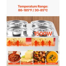 Commercial Soup Warmer Soup Station with 4*6.34Qt Pot Soup Kettle Warmer
