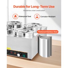 Commercial Soup Warmer Soup Station with 4*6.34Qt Pot Soup Kettle Warmer