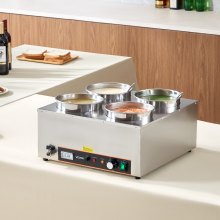 Commercial Soup Warmer Soup Station with 4*6.34Qt Pot Soup Kettle Warmer