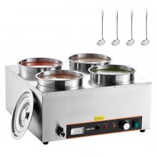 Commercial Soup Warmer Soup Station with 4*6.34Qt Pot Soup Kettle Warmer