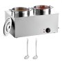 Commercial Soup Warmer Soup Station with 2*6.34Qt Pot Soup Kettle Warmer