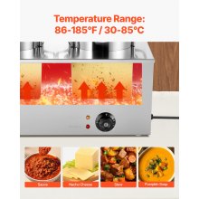 Commercial Soup Warmer Soup Station with 2*6.34Qt Pot Soup Kettle Warmer