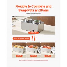 Commercial Soup Warmer Soup Station with 2*6.34Qt Pot Soup Kettle Warmer