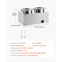 Commercial Soup Warmer Soup Station with 2*6.34Qt Pot Soup Kettle Warmer