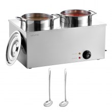Commercial Soup Warmer Soup Station with 2*6.34Qt Pot Soup Kettle Warmer