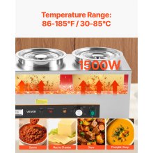 Commercial Soup Warmer Soup Station with 3*6.34Qt Pot Soup Kettle Warmer