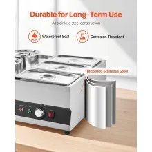 Commercial Soup Warmer Soup Station with 2-Pot & 3-Pan Soup Kettle Warmer
