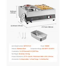 Commercial Soup Warmer Soup Station with 2-Pot & 3-Pan Soup Kettle Warmer