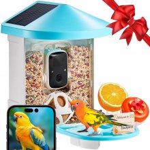 VEVOR Smart Bird Feeder with Camera 2K HD AI Identify Bird Species Solar-Powered