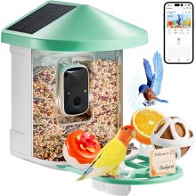 VEVOR Smart Bird Feeder with Camera AI Identify 10000+ Bird Specie Solar-Powered