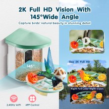 VEVOR Smart Bird Feeder with Camera 2K HD AI Identify Bird Species Auto Capture