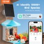 Έξυπνος τροφοδότης πουλιών VEVOR με κάμερα 2K HD AI Identify Bird Species Auto Capture