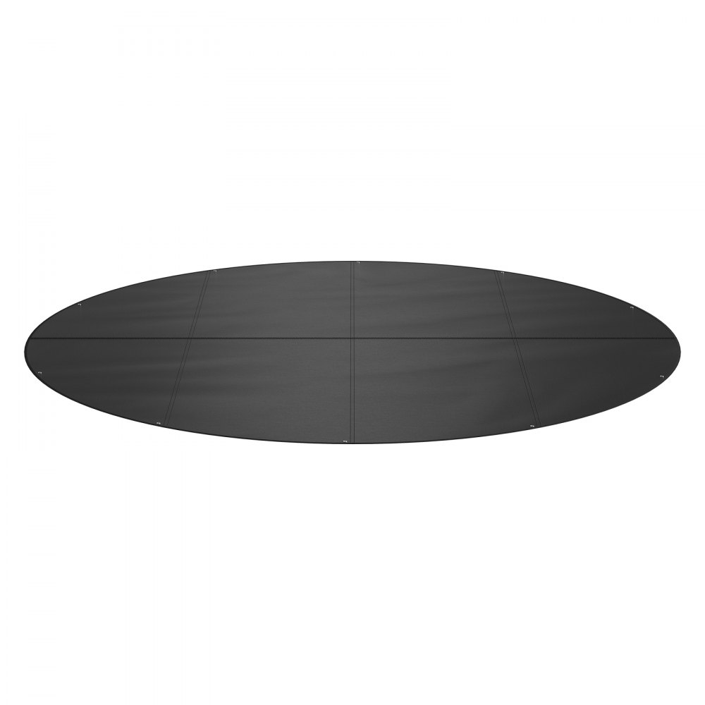 VEVOR 4.57m Round Pool Cover, Solar Covers for Above Ground Pools, Safety Pool Cover with Drawstring Design, 420D Oxford Fabric Winter Pool Cover, Waterproof and Dustproof, Black