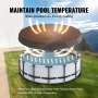 Acoperire rotundă pentru piscine VEVOR de 15 ft, huse solare pentru piscine supraterane, capac de siguranță pentru piscină cu design cu șnur, husă de iarnă din material Oxford 420D, impermeabilă și rezistentă la praf, negru