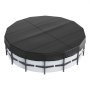 VEVOR 15 Ft Round Pool Cover, Solar Covers for Above Ground Pools, Safety Pool Cover with Drawstring Design, 420D Oxford Fabric Winter Pool Cover, Waterproof and Dustproof, Black