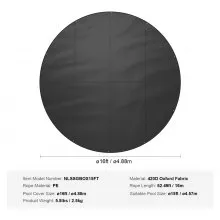 VEVOR 15 Ft Round Pool Cover, Solar Covers for Above Ground Pools, Safety Pool Cover with Drawstring Design, 420D Oxford Fabric Summer Pool Cover, Waterproof and Dustproof, Black