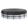 VEVOR 15 Ft Round Pool Cover, Solar Covers for Above Ground Pools, Safety Pool Cover with Drawstring Design, PVC Winter Pool Cover, Waterproof and Dustproof, Black