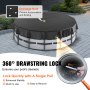 VEVOR 18 Ft Round Pool Cover, Solar Covers for Above Ground Pools, Safety Pool Cover with Drawstring Design, PVC Winter Pool Cover, Waterproof and Dustproof, Black