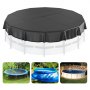 VEVOR Cobertor de piscina redondo de 18 pies, cubiertas solares para piscinas elevadas, cubierta de seguridad para piscina con diseño de cordón, cubierta de piscina de verano de PVC, impermeable y a prueba de polvo, negro