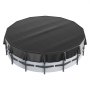 VEVOR 18 Ft Round Pool Cover, Solar Covers for Above Ground Pools, Safety Pool Cover with Drawstring Design, PVC Winter Pool Cover, Waterproof and Dustproof, Black