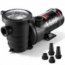 VEVOR Swimming Pool Pump 1.5HP 115V 1100W, Single Speed Pumps for Above Ground, Powerful Pool Pumps with Strainer Filter Basket, 5280 GPH Max. Flow, Certification of ETL for Security