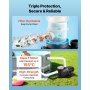 VEVOR Pool Pump, 1300W, 28,800 L/H Max Flow Single Speed Swimming Pool Pump, AC 220-240V, 2850 RPM, 17 m Max Head, with 24-Hour Timer & Filter Basket, for Above-Ground & In-Ground Pools, Hot Tubs, Spas