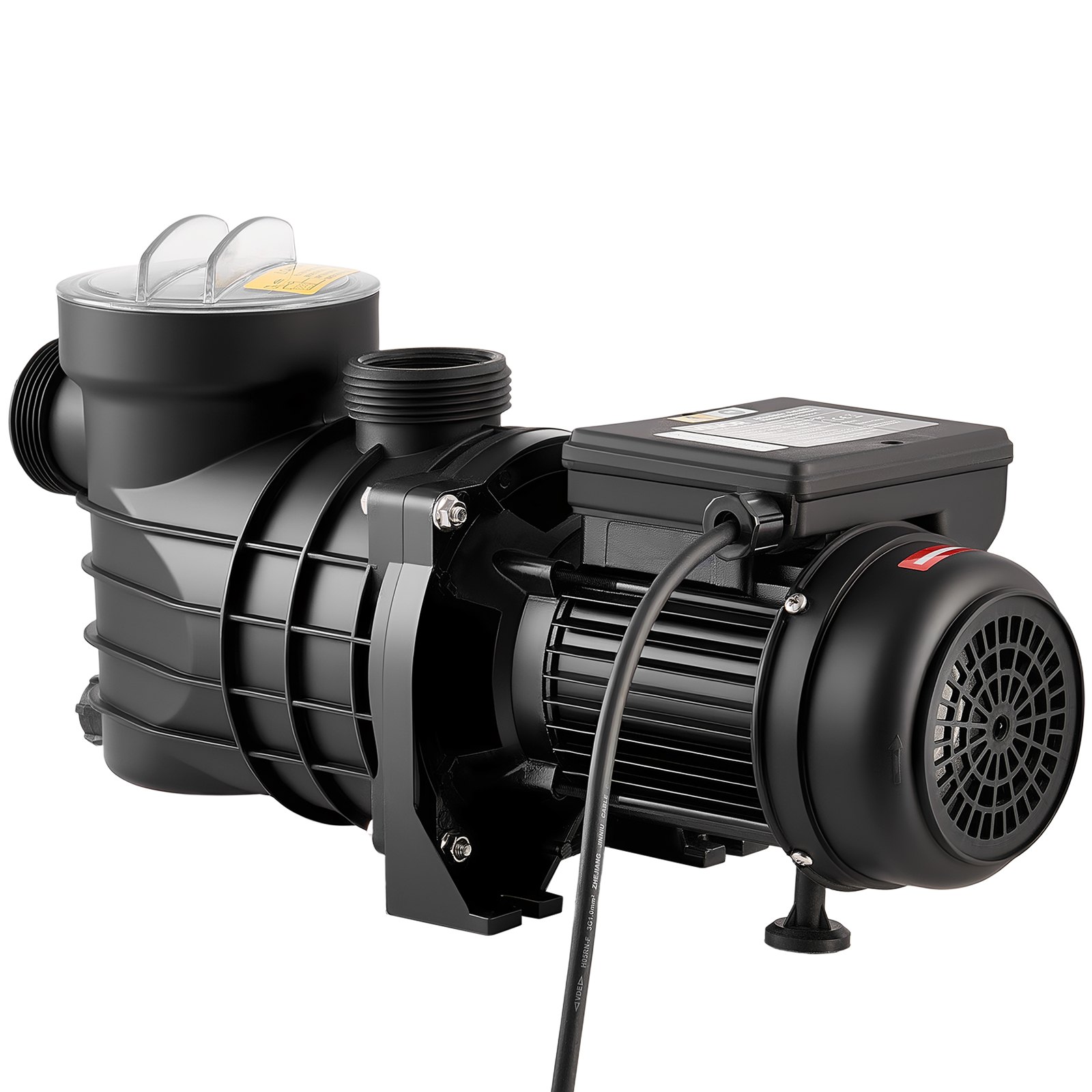 VEVOR Above Ground Pool Pump, 180W, 10,800 L/H Max Flow Single Speed Swimming Pool Pump, AC 220-240V, 2850 RPM, 8 m Max Head Lift, with Filter Basket & Lid, for Above Ground Pools, Hot Tubs, and Spas