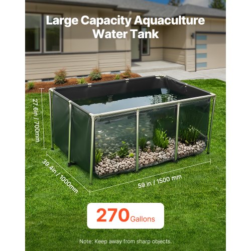 VEVOR Above-Ground Fish Pond 270-Gallon Capacity VEVOR Above-Ground Fish Pond 270-Gallon Capacity