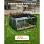 VEVOR Canvas Fish Pond Above Ground Koi Tank 270 Gal with Clear Viewing Panel