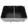 VEVOR Canvas Fish Pond, 270 Gal Above Ground Fish Pond, PVC Koi Tank with Clear Viewing Panel, Rectangular Goldfish Tank with Stainless Steel Frame & Drain Valve, for Breeding Koi, Irrigation(Black)