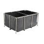 VEVOR Canvas Fish Pond, 270 Gal Above Ground Fish Pond, PVC Koi Tank with Clear Viewing Panel, Rectangular Goldfish Tank with Stainless Steel Frame & Drain Valve, for Breeding Koi, Irrigation(Black)