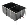 VEVOR Canvas Fish Pond, 270 Gal Above Ground Fish Pond, PVC Koi Tank with Clear Viewing Panel, Rectangular Goldfish Tank with Stainless Steel Frame & Drain Valve, for Breeding Koi, Irrigation(Black)